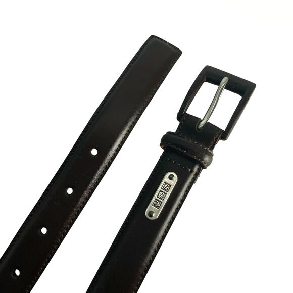 Ralph Lauren Dark Brown Leather Belt with Silver Buckle main image 12